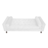Divã Recamier Sofá Baú Félix 140 cm Corano Branco - AM Decor