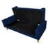 Divã Recamier Sofá Baú Félix 140 cm Suede Azul Marinho - AM Decor