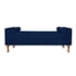 Divã Recamier Sofá Baú Félix 140 cm Suede Azul Marinho - AM Decor