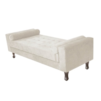Divã Recamier Sofá Baú Félix 140cm Corano Bege - AM Decor