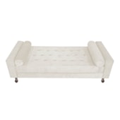 Divã Recamier Sofá Baú Félix 140cm Corano Bege - AM Decor