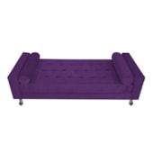 Divã Recamier Sofá Baú Félix 140cm Suede Roxo - AM Decor