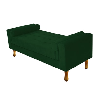 Divã Recamier Sofá Baú Félix 140cm Suede Verde - AM Decor