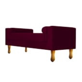 Divã Recamier Sofá Baú Félix 160 cm Suede Bordô - AM Decor