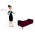 Divã Recamier Sofá Baú Félix 160 cm Suede Bordô - AM Decor