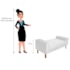 Divã Recamier Sofá Baú Félix 160 cm Suede Branco - AM Decor