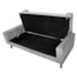 Divã Recamier Sofá Baú Félix 160 cm Suede Cinza - AM Decor