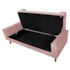 Divã Recamier Sofá Baú Félix 160 cm Suede  Rosê - AM Decor