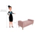Divã Recamier Sofá Baú Félix 160 cm Suede  Rosê - AM Decor