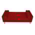 Divã Recamier Sofá Baú Félix 160 cm Suede Vermelho - AM Decor