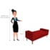 Divã Recamier Sofá Baú Félix 160 cm Suede Vermelho - AM Decor