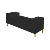 Divã Recamier Sofá Baú Félix 195 cm Corano Preto - AM Decor