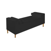 Divã Recamier Sofá Baú Félix 195 cm Corano Preto - AM Decor