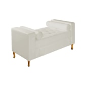 Divã Recamier Sofá Baú Félix 90 cm Corano Bege - AM Decor