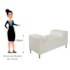 Divã Recamier Sofá Baú Félix 90 cm Corano Bege - AM Decor