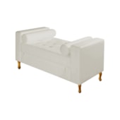 Divã Recamier Sofá Baú Félix 90 cm Corano Bege - AM Decor