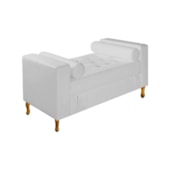 Divã Recamier Sofá Baú Félix 90 cm Corano Branco - AM Decor