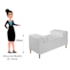 Divã Recamier Sofá Baú Félix 90 cm Corano Branco - AM Decor