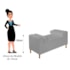 Divã Recamier Sofá Baú Félix 90 cm Corano Cinza - AM Decor
