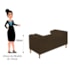 Divã Recamier Sofá Baú Félix 90 cm Corano Marrom - AM Decor