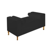 Divã Recamier Sofá Baú Félix 90 cm Corano Preto - AM Decor