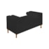 Divã Recamier Sofá Baú Félix 90 cm Corano Preto - AM Decor
