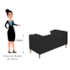 Divã Recamier Sofá Baú Félix 90 cm Corano Preto - AM Decor