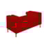 Divã Recamier Sofá Baú Félix 90 cm Corano Vermelho - AM Decor