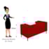 Divã Recamier Sofá Baú Félix 90 cm Corano Vermelho - AM Decor