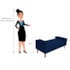 Divã Recamier Sofá Baú Félix 90 cm Suede Azul Marinho - AM Decoror