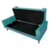 Divã Recamier Sofá Baú Félix 90 cm Suede Azul Turquesa - AM Decor