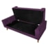 Divã Recamier Sofá Baú Félix 90 cm Suede Roxo - AM Decor