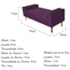 Divã Recamier Sofá Baú Félix 90 cm Suede Roxo - AM Decor