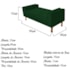 Divã Recamier Sofá Baú Félix 90 cm Suede Verde - AM Decor