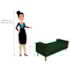 Divã Recamier Sofá Baú Félix 90 cm Suede Verde - AM Decor