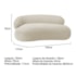 Divã Recamier Sofá Curvo Canadá Lado Direito 150 cm Luxo Sala Recepção Bouclé Bege - Amarena Móveis