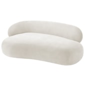 Divã Recamier Sofá Curvo Canadá Lado Direito 150cm Luxo Sala Recepção Bouclé Branco - Amarena Móveis
