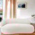 Divã Recamier Sofá Curvo Canadá Lado Direito 150cm Luxo Sala Recepção Bouclé Branco - Amarena Móveis