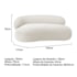 Divã Recamier Sofá Curvo Canadá Lado Direito 150cm Luxo Sala Recepção Bouclé Branco - Amarena Móveis