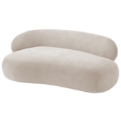 Divã Recamier Sofá Curvo Canadá Lado Direito 150cm Luxo Sala Recepção Linho Bege - Amarena Móveis