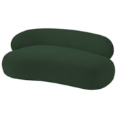 Divã Recamier Sofá Curvo Canadá Lado Direito 150cm Luxo Sala Recepção Linho Verde - Amarena Móveis