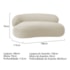 Divã Recamier Sofá Curvo Canadá Lado Direito 180cm Luxo Sala Recepção Bouclé Bege - Amarena Móveis