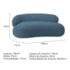 Divã Recamier Sofá Curvo Canadá Lado Direito 180cm Luxo Sala Recepção Linho Azul Royal - Amarena Móveis