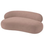 Divã Recamier Sofá Curvo Canadá Lado Direito 180cm Luxo Sala Recepção Linho Rosê - Amarena Móveis