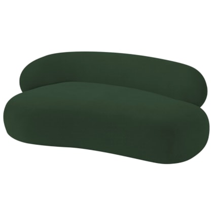 Divã Recamier Sofá Curvo Canadá Lado Direito 180cm Luxo Sala Recepção Linho Verde - Amarena Móveis