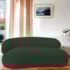 Divã Recamier Sofá Curvo Canadá Lado Direito 180cm Luxo Sala Recepção Linho Verde - Amarena Móveis