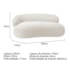 Divã Recamier Sofá Curvo Canadá Lado Direito 200cm Luxo Sala Recepção Bouclé Branco - Amarena Móveis