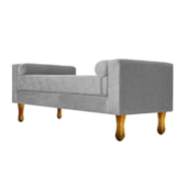 Divã Recamier Sofá Félix 100 cm Suede Cinza para Sala de Estar Recepção Quarto - AM Decor