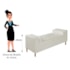 Divã Recamier Sofá Félix 140cm  Corano Bege -AM Decor