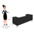 Divã Recamier Sofá Félix 140cm- Corano Preto -AM Decor